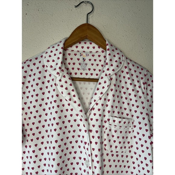 Roller Rabbit Women's Heart Shaped Pajama Top Size S Preppy Pima Cotton - Picture 5 of 9